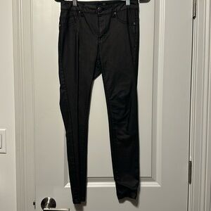 Black Faux Leathery Skinny Pants